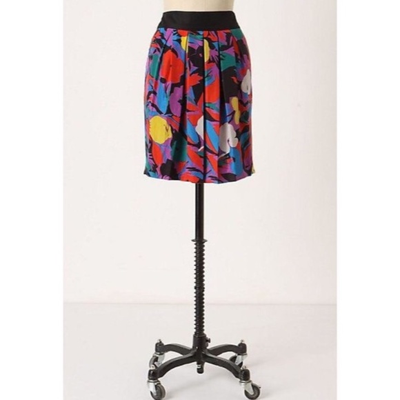 Anthropologie Dresses & Skirts - Anthropologie Lil Factory Floral Silk Skirt
